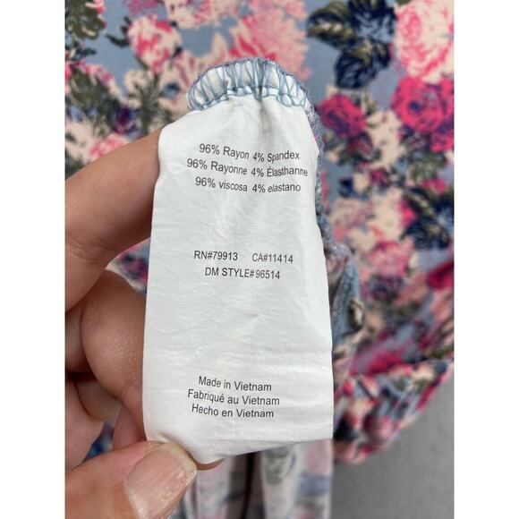 Motherhood Maternity Dress Women’s Sz XL Pink Blue‎ Floral Ruched Baby Shower - Picture 7 of 12